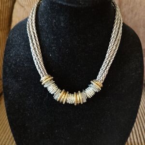 Elegant Silver and Gold Necklace
